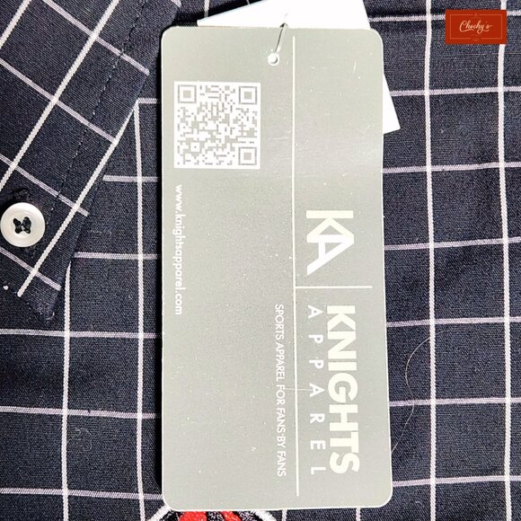 NEW KA Knights Apparel Black/White Long Sleeve Button Down Shirt with UGA(ID56) - Picture 8 of 8